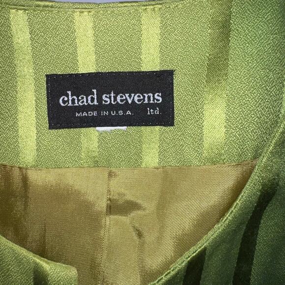 Chad Stevens Womens size18W skirt jacket set padded vent striped USA vintage ￼ - Picture 11 of 13